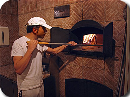 Oven pizza of restaurant